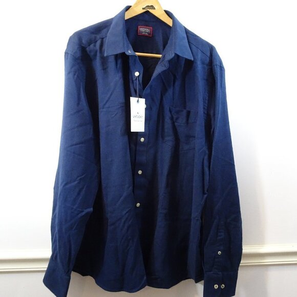 UNTUCKit Sherwood Blue Flannel Button Front Shirt 3XL XXXL Regular Fit NEW - Picture 1 of 6